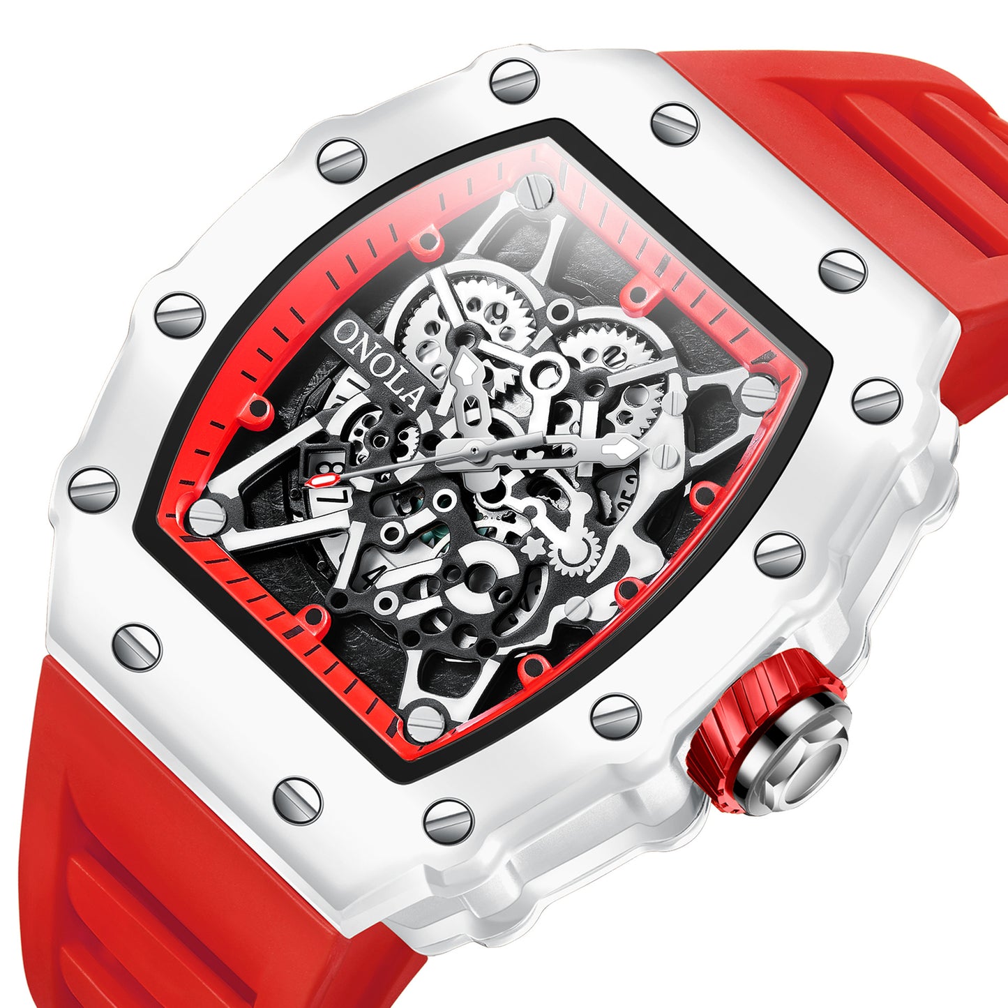 Milky White Design Cross-border New Aona/ONOLA Popular Fashion Waterproof Quartz Men's Watch Silicone Band